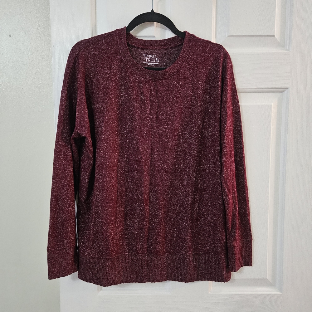 Time and Tru Maroon Knit Top